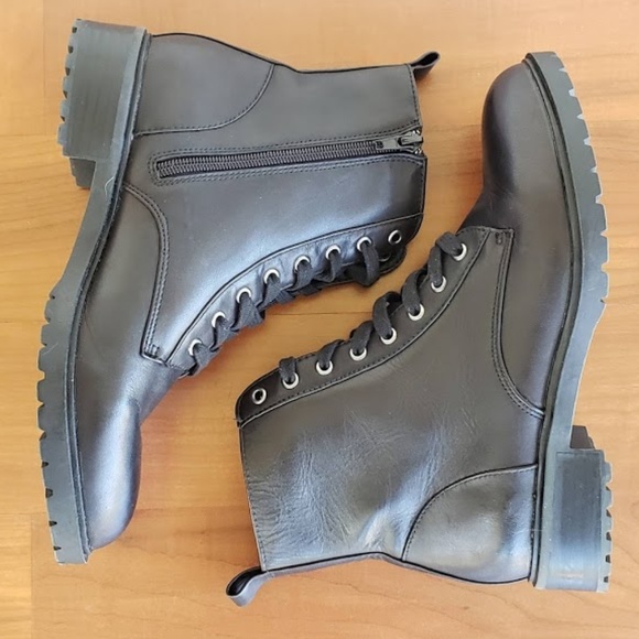 Steve Madden Shoes - Steve Madden Black Moto Combat Officer Boots 8M